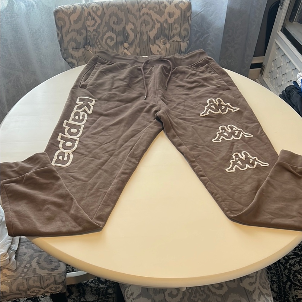 Kappa Taupe Joggers with Iconic Logo